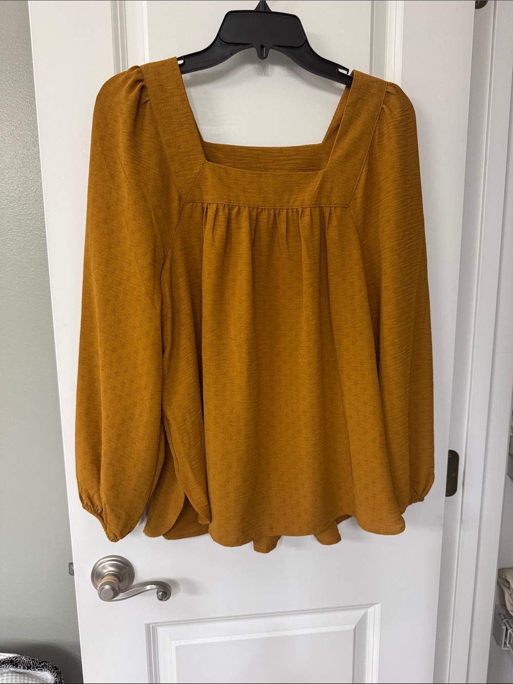 Wonderly Mustard Square Neck Long Sleeve Tunic